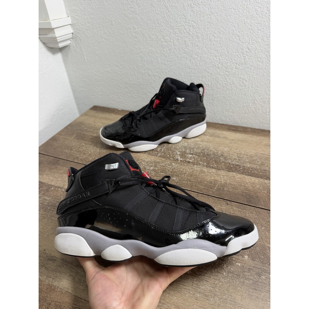 Jordan 6 Rings Black Cement Men's Size 13 FZ4178-010 Black Red Shoes Sneakers